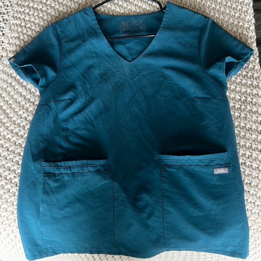 FIGS Caribbean blue small scrub top